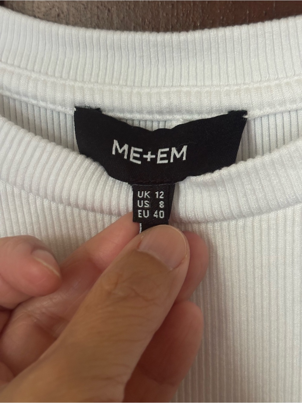 ME+EM White Ribbed Tee - Picture 2 of 4